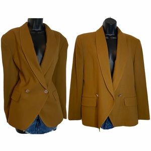VINTAGE Tobacco Shawl Lapel Blazer & Skirt Suit